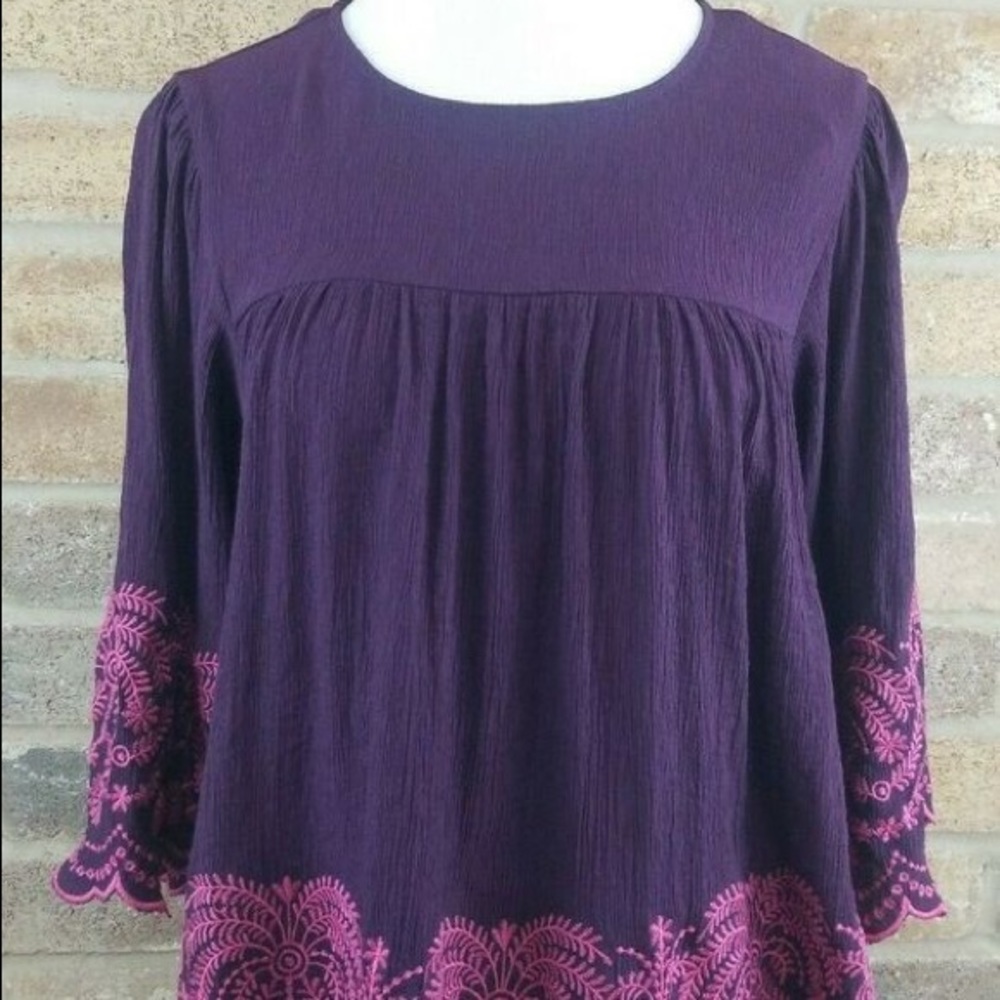 Embroidered bohemian tunic